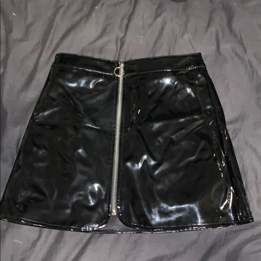 Faux leather skirt